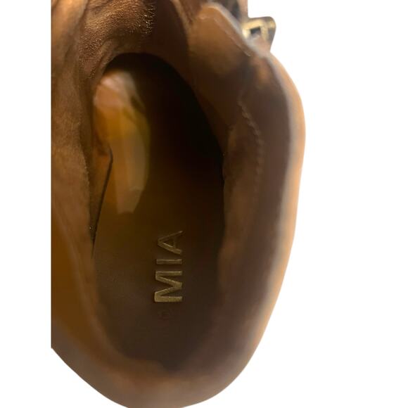 Mia Lindsie Brown Suede Leather Ankle Boots Side Zip Fringe Tassels Size 8.5 - Picture 13 of 16